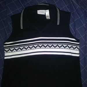 Black and white Liz Golf Shirt